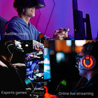 AOIEUUAI RGB USB Mic – Plug-&-Play Studio Sound with Tap-to-Mute & 8-Color Light Ring