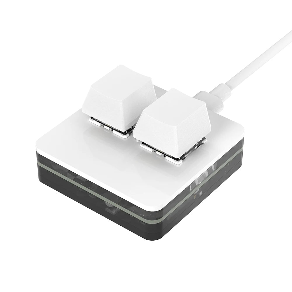 MacroPad RGB Knob – 3 Hot-Swap Mechanical Keys + Programmable Rotary Dial, QMK/VIA Wired Mini Keyboard for Photoshop, OBS & Multimedia