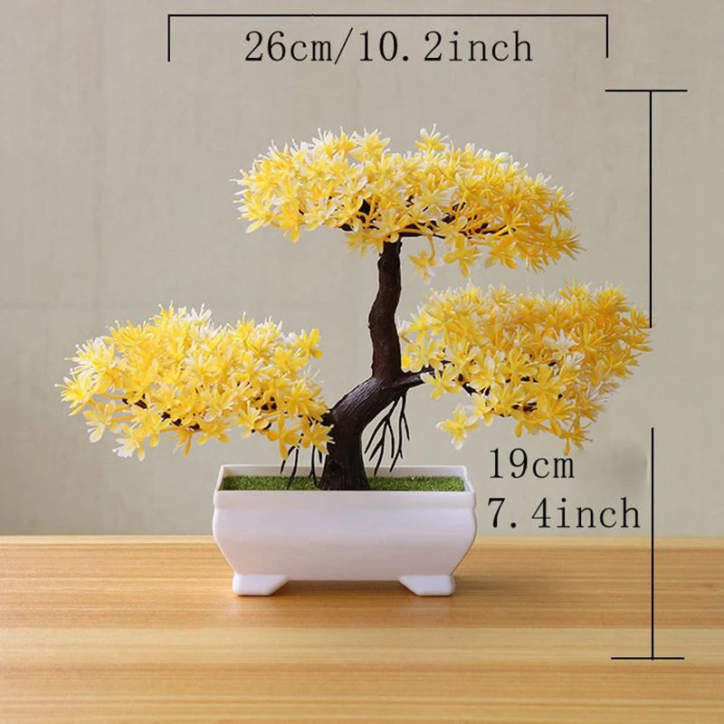Evergreen Tabletop Bonsai – No-Water Faux Tree in Weighted Minimalist Pot