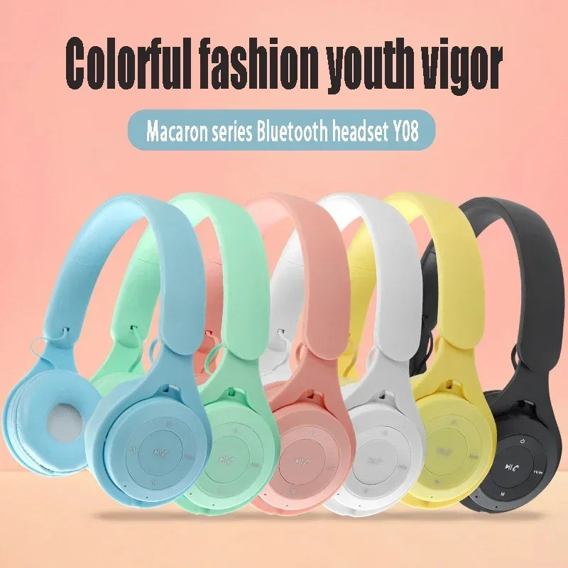 Y08 Bluetooth 5.3 Foldable Headset – 40 hr ANC Wireless Gaming & Music Over-Ear Phones, USB-C Quick Charge