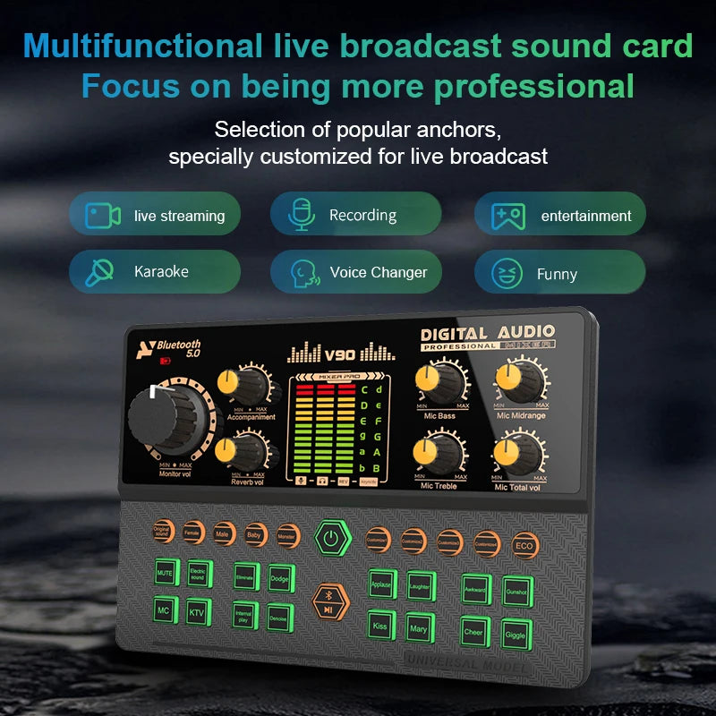 StreamStation BT – 4-Channel Gaming Audio Mixer with Bluetooth 5.0, Voice Changer & USB-C Plug-and-Play for PC/Phone Streaming