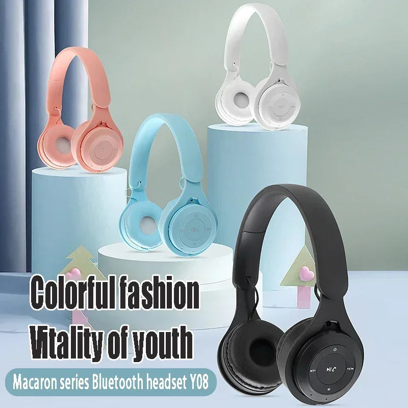 Y08 Bluetooth 5.3 Foldable Headset – 40 hr ANC Wireless Gaming & Music Over-Ear Phones, USB-C Quick Charge