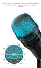AOIEUUAI RGB USB Mic – Plug-&-Play Studio Sound with Tap-to-Mute & 8-Color Light Ring