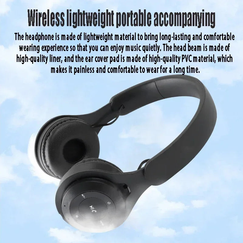 Y08 Bluetooth 5.3 Foldable Headset – 40 hr ANC Wireless Gaming & Music Over-Ear Phones, USB-C Quick Charge