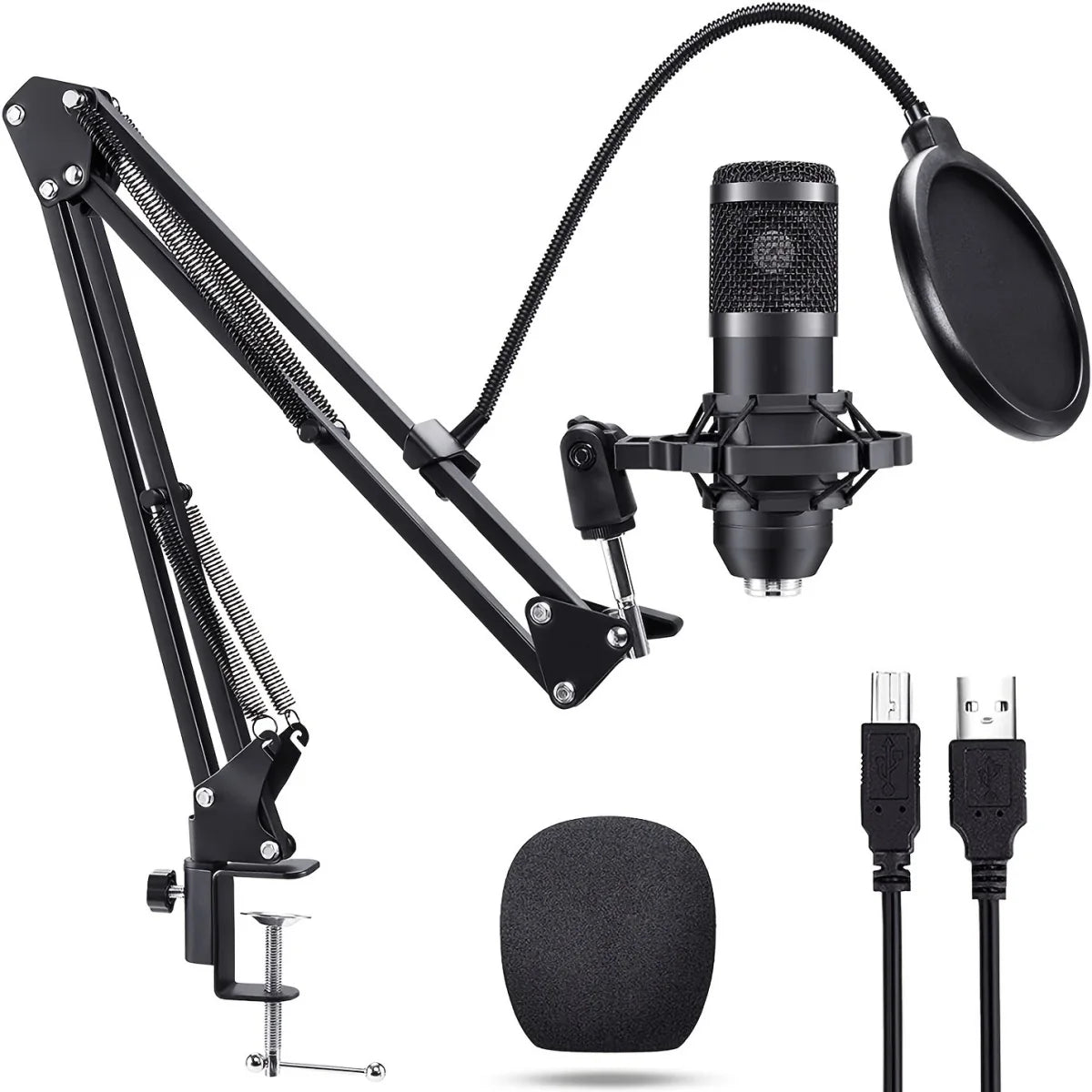 PATTI Studio Pro Condenser Mic Kit – XLR/USB-C Dual Output, Scissor Arm, Shock Mount & Pop Filter for Recording, Singing & Live Broadcast