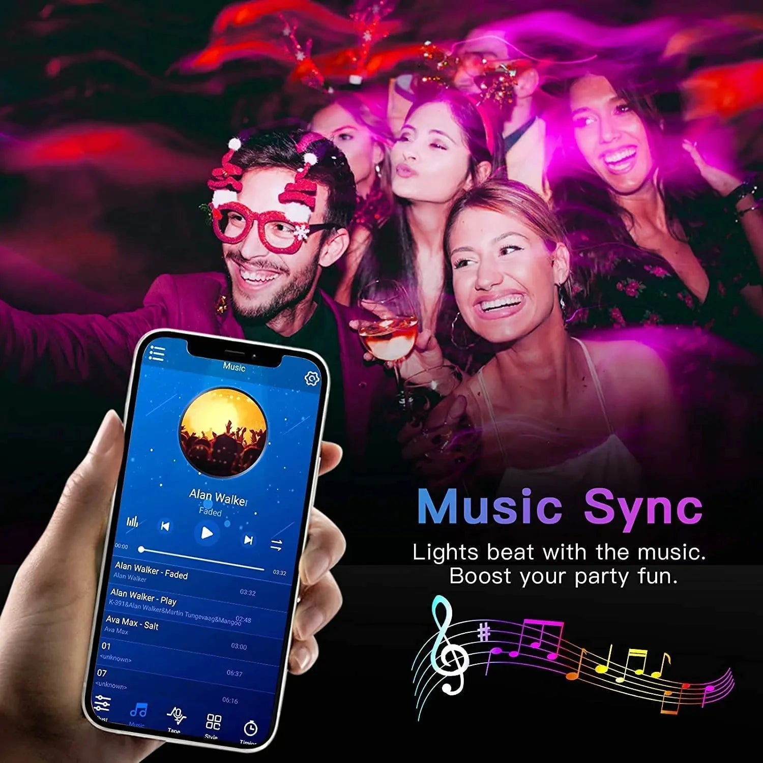 D5ORGB Bluetooth LED Strip – Music-Sync RGB Lights, App & Remote Control