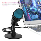 AOIEUUAI RGB USB Mic – Plug-&-Play Studio Sound with Tap-to-Mute & 8-Color Light Ring
