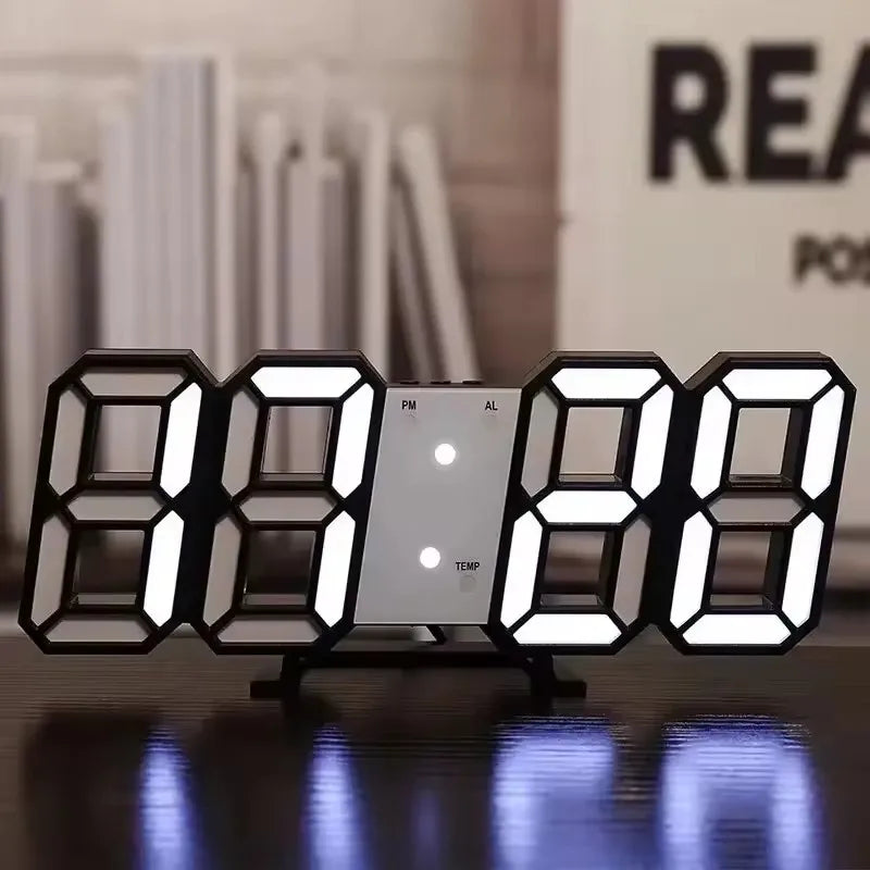 3D Floating LED Digital Clock – Auto-Dimming USB-C Desk Alarm