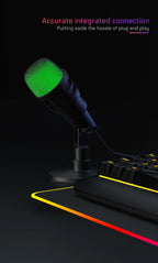 AOIEUUAI RGB USB Mic – Plug-&-Play Studio Sound with Tap-to-Mute & 8-Color Light Ring