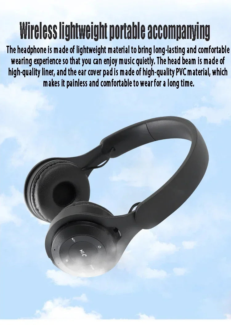 Y08 Bluetooth 5.3 Foldable Headset – 40 hr ANC Wireless Gaming & Music Over-Ear Phones, USB-C Quick Charge