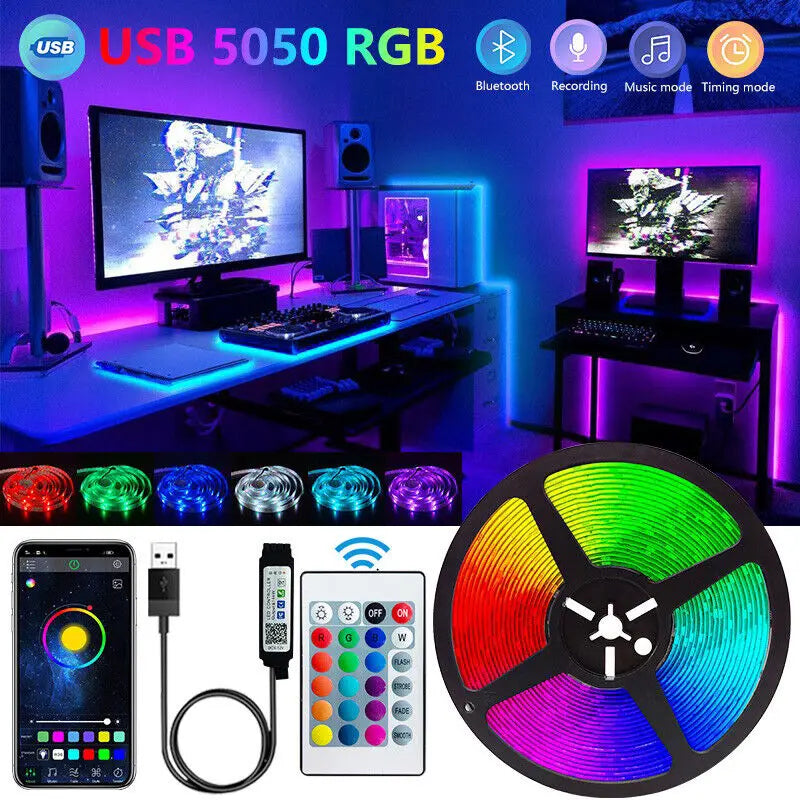 D5ORGB Bluetooth LED Strip – Music-Sync RGB Lights, App & Remote Control