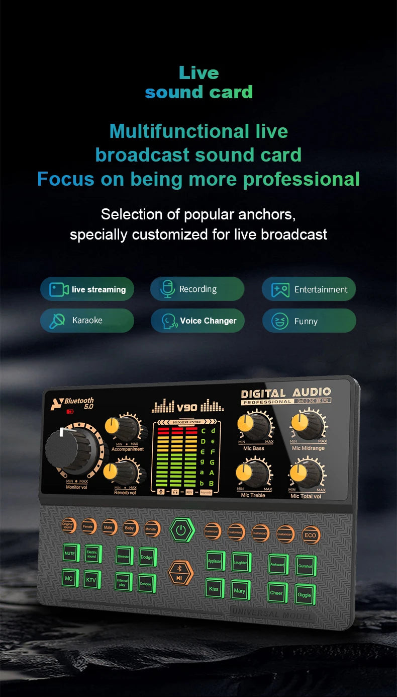 StreamStation BT – 4-Channel Gaming Audio Mixer with Bluetooth 5.0, Voice Changer & USB-C Plug-and-Play for PC/Phone Streaming