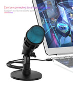 AOIEUUAI RGB USB Mic – Plug-&-Play Studio Sound with Tap-to-Mute & 8-Color Light Ring
