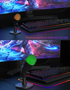 AOIEUUAI RGB USB Mic – Plug-&-Play Studio Sound with Tap-to-Mute & 8-Color Light Ring