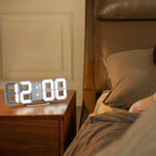 3D Floating LED Digital Clock – Auto-Dimming USB-C Desk Alarm