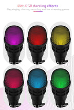 AOIEUUAI RGB USB Mic – Plug-&-Play Studio Sound with Tap-to-Mute & 8-Color Light Ring