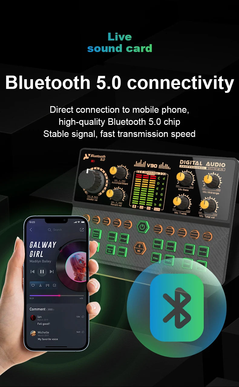 StreamStation BT – 4-Channel Gaming Audio Mixer with Bluetooth 5.0, Voice Changer & USB-C Plug-and-Play for PC/Phone Streaming