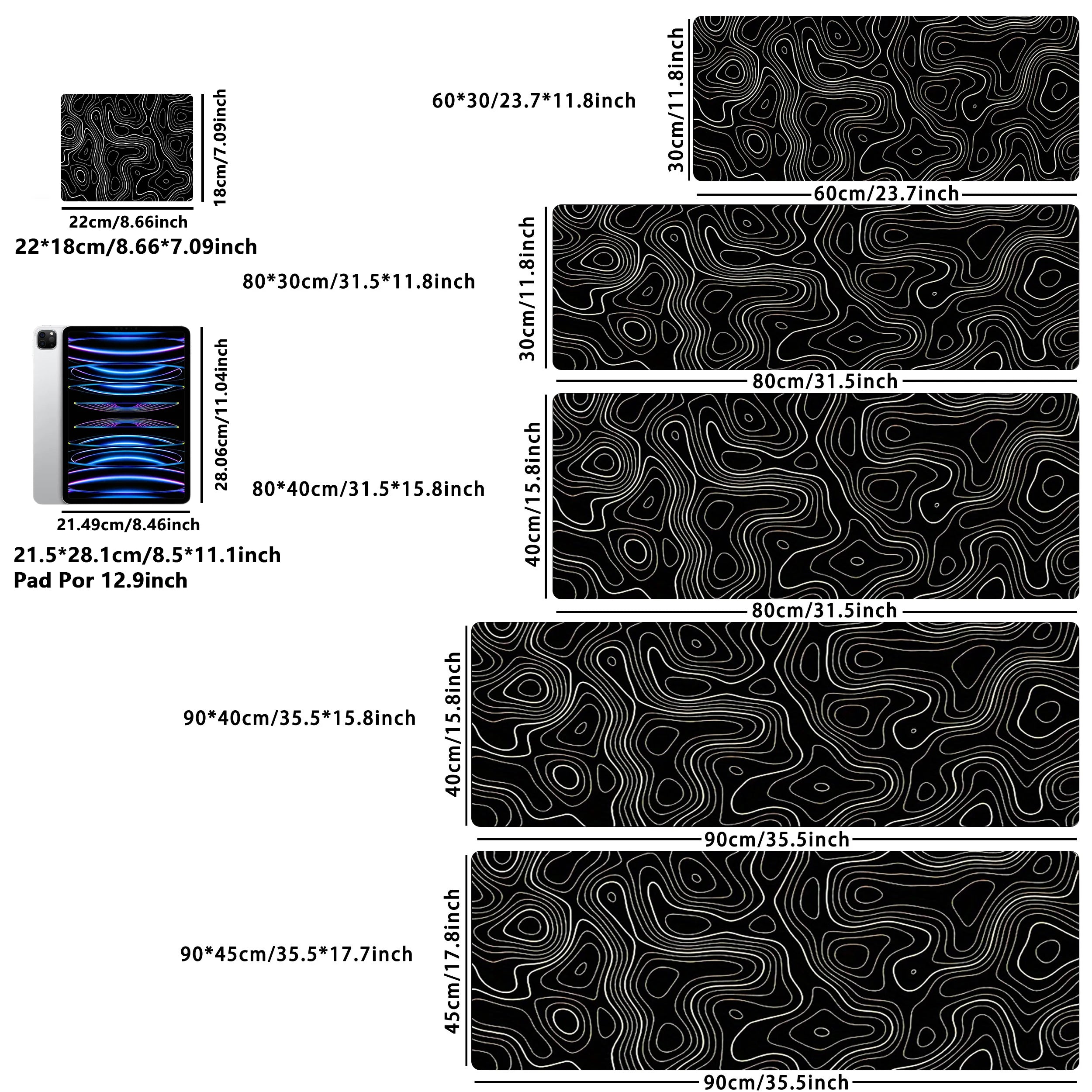 B-Smooth Extended Gaming Mouse Pad – Stitched-Edge, Non-Slip Rubber Base, Speed-Control Surface (12×24" / 16×36")