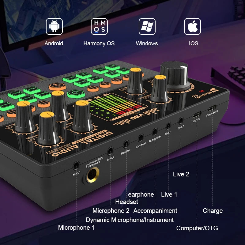 StreamStation BT – 4-Channel Gaming Audio Mixer with Bluetooth 5.0, Voice Changer & USB-C Plug-and-Play for PC/Phone Streaming
