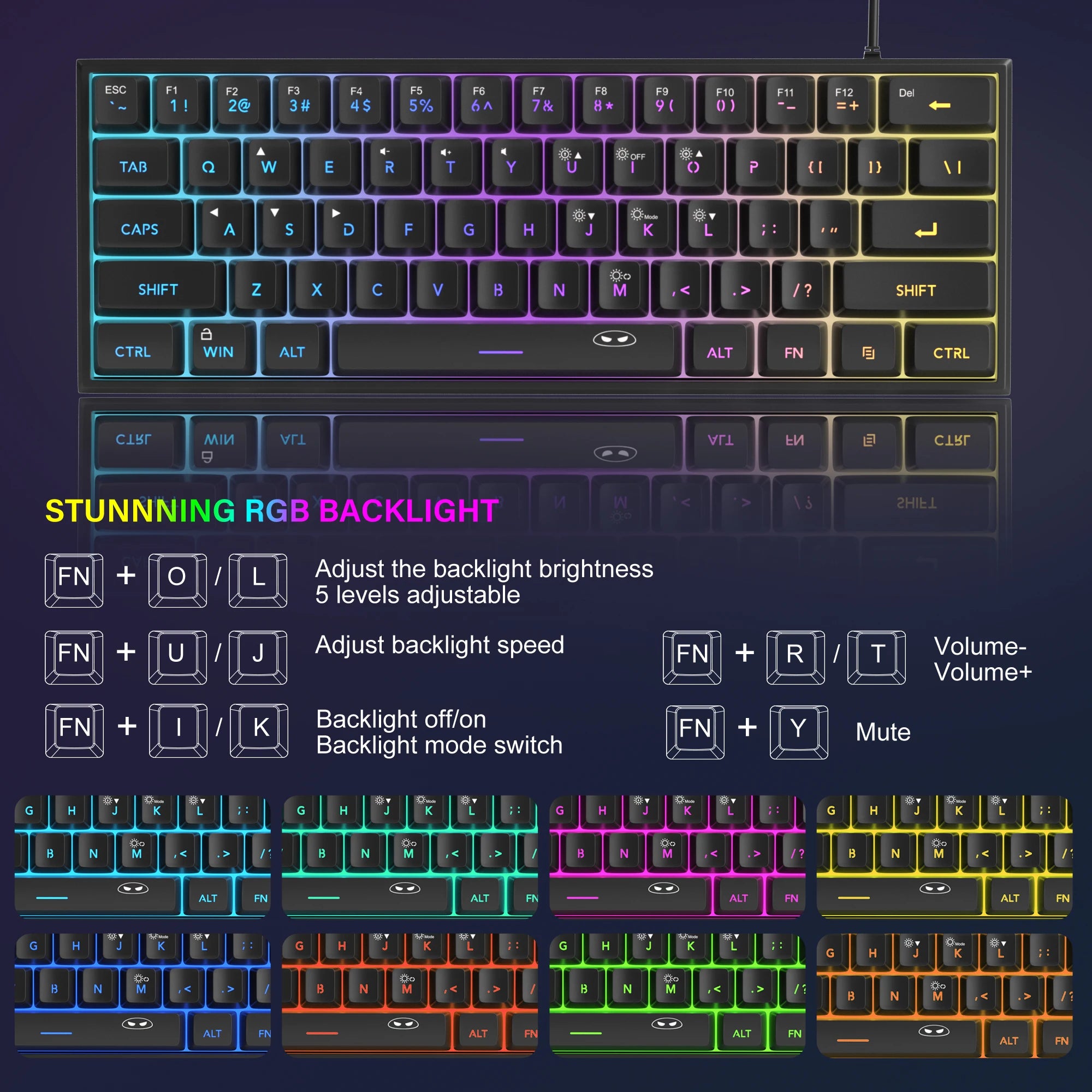 MageGee Mini 60% – Pocket RGB Gaming Keyboard