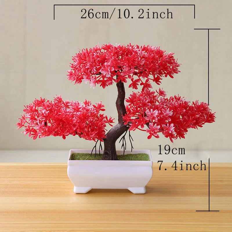 Evergreen Tabletop Bonsai – No-Water Faux Tree in Weighted Minimalist Pot