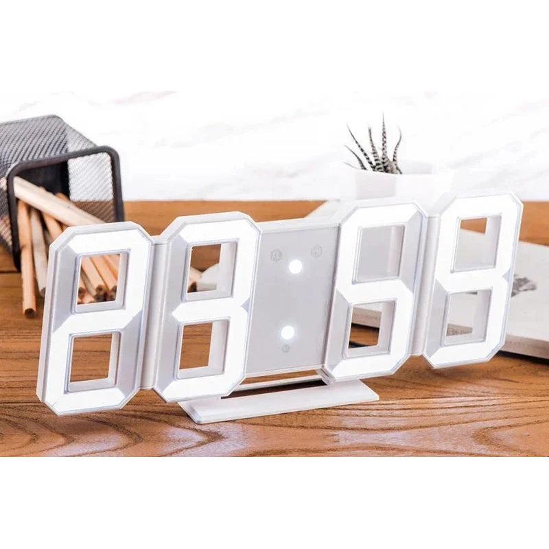 3D Floating LED Digital Clock – Auto-Dimming USB-C Desk Alarm